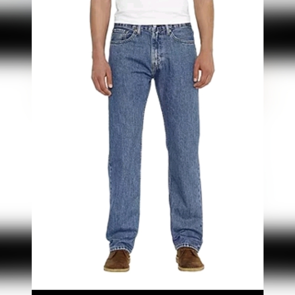 Levis Mens 505 Medium Wash Straight Leg Sturdy Classic Jean 34W 34L